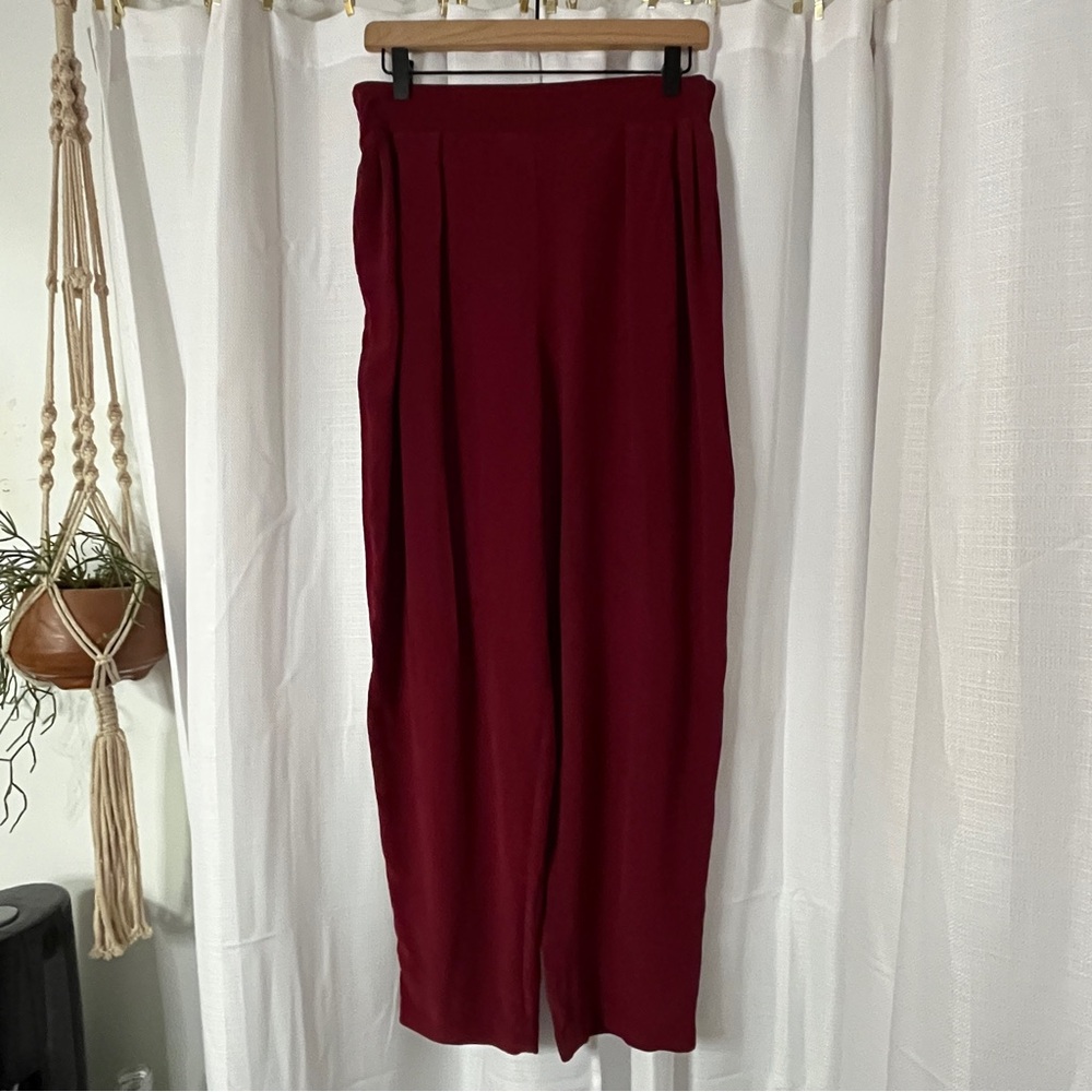 Vintage David Hollis Maroon Silk Pants